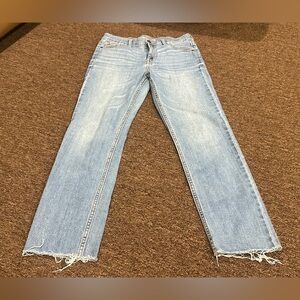 EUC Old Navy Power Jean perfect straight ankle 6 Blue Denim casual pant bottom